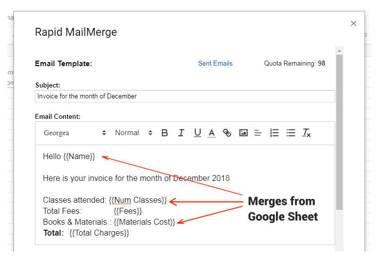 Rapid MailMerge Add-on for Google Sheets
